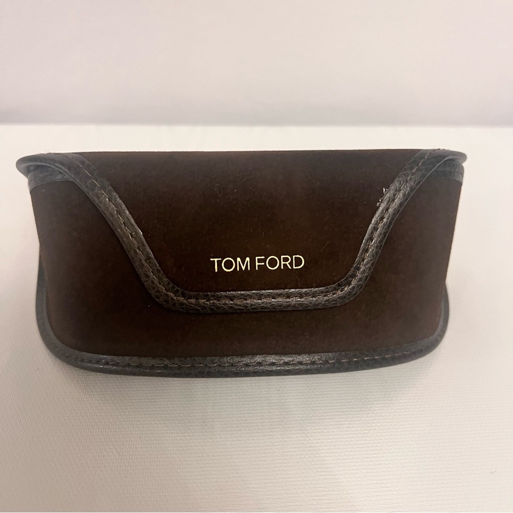 Tom Ford Sunglasses Case Brown Suede Hard Shell Eyeglass Holder Luxury Designer - Picture 1 of 4